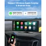 Wireless Car Stereo, 254 mm HD Portable Radio Touch Screen Compatible with Apple CarPlay and Android Auto, CarPlay Screen for Ca