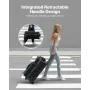 Bowling Ball Bag, 3 Ball Double Roller Bowling Bag with Wheels, Featuring a Separate Compartment for Shoes (Up To US Size 16) & 
