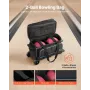 VEVOR Bowling Ball Bag, 2 Ball Double Roller Bowling Bag med hjul, med et separat rum til sko (op til US størrelse