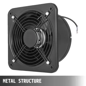 Industriel ventilationsekstraktor Metal Axial udstødning 250 mm/10 tommer lufttrækkerventilator (250 mm/10 tommer)