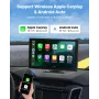 VEVOR Wireless Car Stereo, 228.6mm HD Portable Radio Touch Screen Compatible with Apple CarPlay & Android Auto, CarPlay Screen w