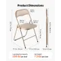 4-pack foldestole, foldbare læderstole med kraftigt metalstel