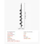 sneglebor til plantning, 80 x 600 mm spiralbor, til 3/8"