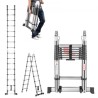 Telescoping Ladder A-Frame Stainless Steel 16.5 ft Extension Ladders