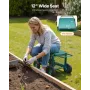 Rolling Garden Cart with Seat, Metal Rolling Garden Work Seat with Wheels, Supports up to 181 kg, Heavy Duty Gardening Cart Scoo