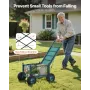 Rolling Garden Cart with Seat, Metal Rolling Garden Work Seat with Wheels, Supports up to 181 kg, Heavy Duty Gardening Cart Scoo