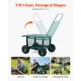Rolling Garden Cart with Seat, Metal Rolling Garden Work Seat with Wheels, Supports up to 181 kg, Heavy Duty Gardening Cart Scoo