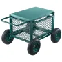 rullende havevogn med sæde, metal rullende havearbejdsplads med