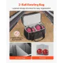 VEVOR Bowling Ball Bag, 2 Ball Four Roller Bowling Bag with Wheels, Featuring a Separate Compartment for Shoes (Up To US Size 16