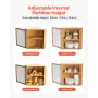 Corner Bread Box for Kitchen Counter, Double Layer Large Capacity Bamboo Bread Storage Container, Farmhouse Wooden Breadbox for 