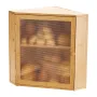 VEVOR Corner Bread Box for Kitchen Counter, Double Layer Large Capacity Bamboo Bread Storage Container, Farmhouse Wooden Breadbo