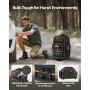 Rolling Tool Backpack, 110 lbs Load Capacity, 72 Pockets Heavy Duty Roller Tool Bag on Wheels, Adjustable Telescoping Handle & S
