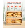VEVOR Double Layer Bread Box for Kitchen Counter, Large Capacity Bamboo Bread Storage Container, Farmhouse Wooden Breadbox for H