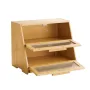 Double Layer Bread Box for Kitchen Counter, Large Capacity Bamboo Bread Storage Container, Farmhouse Wooden Breadbox for Homemad