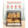 VEVOR Double Layer Bread Box for Kitchen Counter, Large Capacity Bamboo Bread Storage Container, Farmhouse Wooden Breadbox for H
