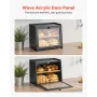 Double Layer Bread Box for Kitchen Counter, Large Capacity Bamboo Bread Storage Container, Farmhouse Wooden Breadbox for Homemad