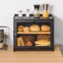 dobbeltlags brødkasse til køkkenbord, stor kapacitet