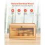 VEVOR Bread Box for Kitchen Counter, Large Capacity Bamboo Bread Storage Container, Farmhouse Wooden Breadbox Organizer for Home