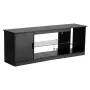 VEVOR TV Stand for TVs up to 1651 mm, Modern Entertainment Center with Light Strip, Wooden TV Cabinet Storage with Glass Shelf a
