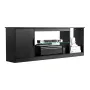 TV Stand for TVs up to 1651 mm, Modern Entertainment Center with Light Strip, Wooden TV Cabinet Storage with Glass Shelf and Adj
