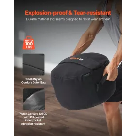 Workout Sandbag, Heavy Duty Workout Power Bags with Handles, 45 kg Slam Bag for Fitness Strength Weight Training Cross-Training,