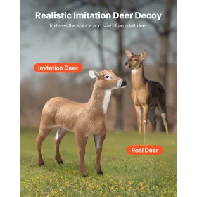 Deer Decoy, Outdoor Deer Decoys for Hunting, Realistic Durable HDPE Doe Hunting Decoy, Foldable Legs for Easy to Carry and Use, 