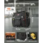 rullende værktøjstaske, 110 lbs belastningskapacitet, 25 lommer