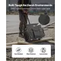 Rolling Tool Bag, 110 lbs Load Capacity, 25 Pockets Heavy Duty Roller Tool Bag with Adjustable Telescoping Handle & Stable Base,