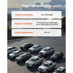 VEVOR knastaksel og kontrolventilsæt, udskiftning af motorknast i støbejern, kompatibel med Audi og Volkswagen, passer til