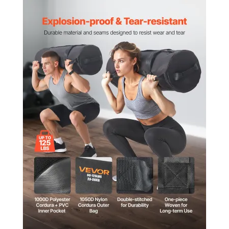 Workout Sandbag, Heavy Duty Workout Power Tasker med håndtag