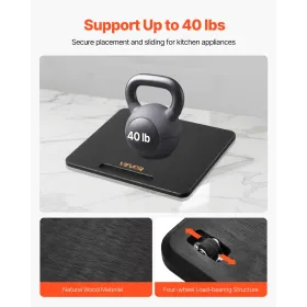 VEVOR Appliance Slider, Small 10.5 x 13-inch, Rolling Sliding Tray with Silent Rubber Wheels & Hollow Handle, Easy to Clean, App