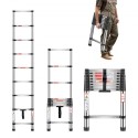 Telescoping Ladder Stainless Steel Extension Step 8.5ft Portable Ladders