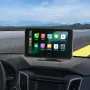 Wireless Car Stereo, 177.8mm HD Portable Radio Touch Screen Compatible with Apple CarPlay & Android Auto, CarPlay Screen with Ba