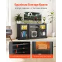 TV Stand for TVs up to 1651 mm, Modern Entertainment Center with Light Strip, Wooden TV Cabinet Storage with Glass Doors and Adj