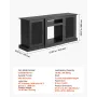 TV Stand for TVs up to 1651 mm, Modern Entertainment Center with Light Strip, Wooden TV Cabinet Storage with Glass Doors and Adj