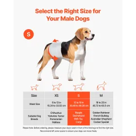 VEVOR engangsbleer til hanhunde, superabsorberende omslag til hanhunde, 360 ° lækagesikre mavebånd med fugtindikator til Doggi