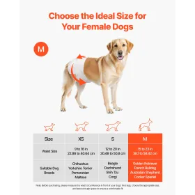 Disposable Dog Diapers, Super Absorbent Female Dog Diapers, 360° Leak-Proof Female Doggy Pet Diaper with Wetness Indicator for H