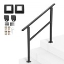 Outdoor Handrails for 2-3 Step Stairs Black Square Tube Easy Install
