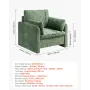 Green Accent Chair, Modern Upholstered Accent Chair with Armrests, Cloth Arm Chairs with Thick Cushion and Arched Backrest, Sing