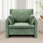 VEVOR Green Accent Chair, Modern Upholstered Accent Chair with Armrests, Cloth Arm Chairs with Thick Cushion and Arched Backrest