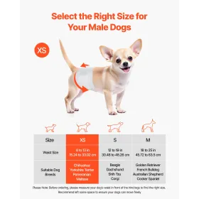 VEVOR engangsbleer til hanhunde, superabsorberende omslag til hanhunde, 360 ° lækagesikre mavebånd med fugtindikator til Doggi