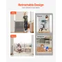 Retractable Baby Gate, 870 mm Tall, Extends up to 1400 mm Wide, Retractable Gate for Kids or Pets, Mesh Material, Easy to Instal
