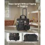 VEVOR Rolling Tool Bag, 110 lbs Load Capacity, 25 Pockets Heavy Duty Roller Tool Bag on Wheels, Adjustable Telescoping Handle & 