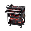 5-lags værktøjskurv på hjul 400 lb rullende arbejdsvogn med skuffe og pegboard