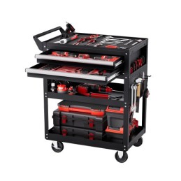 5-Tier Tool Cart on Wheels 400 lb Rolling Work Cart with Drawer & Pegboard