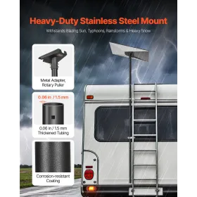 VEVOR Starlink RV Ladder Mount, 360°Adjustable Angle Mounting Standard Gen 3 Pipe Kit, Heavy-Duty Steel Extra Long Starlink RV L