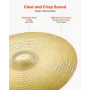 VEVOR Cymbal Pack 6 Pieces Cymbal Set 254/355/400/455/505 mm (10 14 16 18 20 Inches) Cymbals for Drum