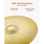 VEVOR Cymbal Pack 4 Pieces Cymbals Drum Set 14 16 18 20 Inches (355/400/455/505 mm) Cymbals for Drum