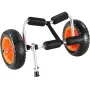 Heavy Duty Kayak Cart, 113.4 kg Load Capacity, Foldable Canoe Trolley Cart with 25.4 cm Solid Tires, Nonslip Support Foot & Tie-