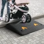 Upgraded Rubber Threshold Ramp, 3.5" Rise Door Ramp with 1 Channel, Natural Rubber Car Ramp with Non-Slip Textured Surface, 3306